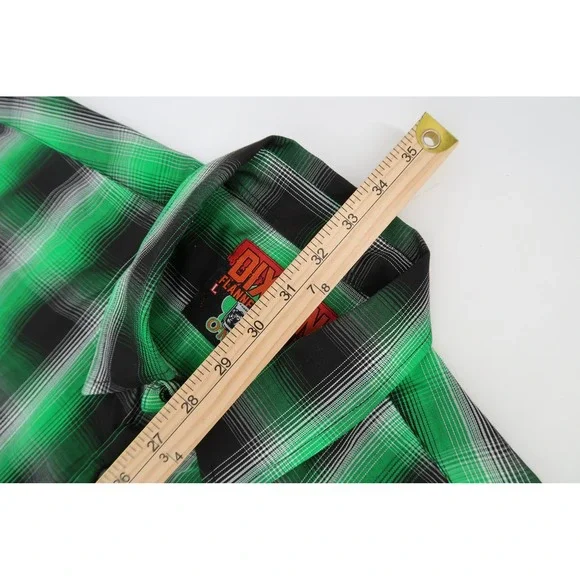 Dixxon Flannel O'Malley Irish Shirt Mens Large Green Plaid Short Sleeve St Paddy - Picture 11 of 11